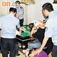廣東警方在行動中逮捕多名疑犯。	本報深圳傳真