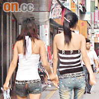 深圳上沙村經常可見衣着性感的女子。	（資料圖片）