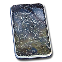 屏幕爆裂的iPhone