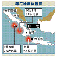 印尼地震位置圖