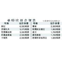 曼聯球員身價表