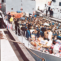香港當年接收大批越南船民。	資料圖片