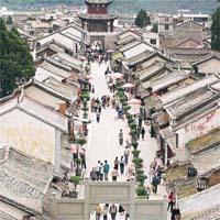 龍首關城是古時進出大理的唯一通道。圖為大理巍山古城。(資料圖片）