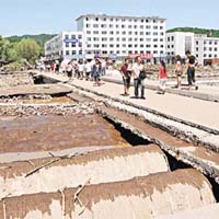 吉林 洪水毀橋