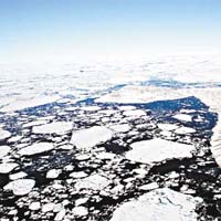 北冰洋的浮冰正逐漸融化。(資料圖片)