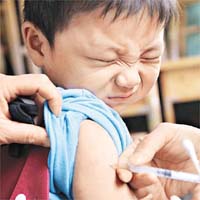 全國近一億名孩童將統一接種痲疹疫苗。 資料圖片