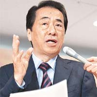 菅直人昨重申拒向中國道歉和賠償。	(美聯社圖片）