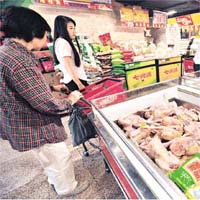 中國加工雞肉被美禁止入口，引起紛爭。	資料圖片