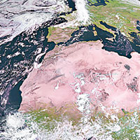 地球高清照片陸地呈粉紅