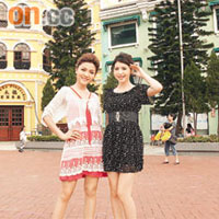 伍家怡（右）與呂蓉茵可算是澳門通，帶大家走訪韓版《花男》的主要場景。