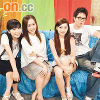 俞詠文（左起）、施念慈、李莉琳和陳振安言談甚歡，更大談尖銳性問題。