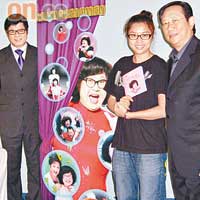 安德尊（左起）、梅小惠和羅浩楷，昨日出席肥姐物品展覽活動。