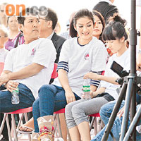  元彪（左起）、黃奕和徐嬌昨日出席詠春活動。