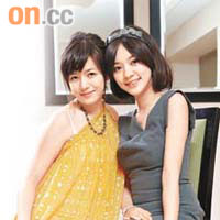 陳妍希（左）感激戲中妹妹陳意涵助她入戲。