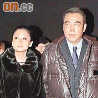 陳凱歌與太太結伴出席活動。