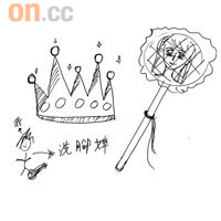 Yumi被封公主，故Melody畫了洗腳婢，比喻自己。