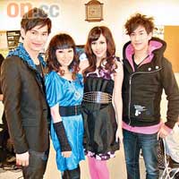 王梓軒（左起）、Chita、羽翹與李治廷十足兩對情侶。