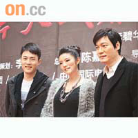 安以軒與羅嘉良（右）等到杭州宣傳新劇。