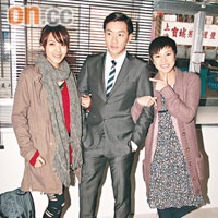  官恩娜（左起）、劉浩龍與何韻詩昨日為新片開工。