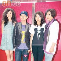 朱紫嬈（右起）曾與唐素琪、師兄側田及Miki出席活動。資料圖片