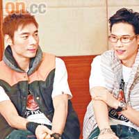 安仔（左起）、康仔、梁漢文與張衞健，備戰演唱會。