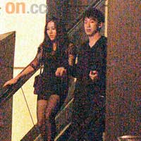 玩至凌晨三時，陳柏熹拖實超盈離開夜店。