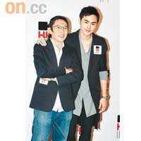 阮經天（右）與導演鈕承澤來港出席首映禮。