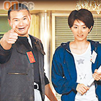 滿島光（右）最近以短髮造型為日劇《月之戀人》開工。