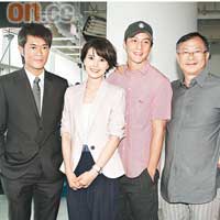 古天樂（左起）、高圓圓、吳彥祖和杜琪峯，在新片中合作愉快。