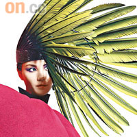 王菲的演唱會海報曝光，化身「紅斗菲鷹」的她戴上由古董鷹毛織製而成的羽毛鳳冠。