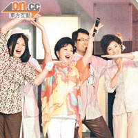 黃淑儀（左起）、薛家燕、鄧英敏和戚美珍昨晚錄影《超級遊戲獎門人》。