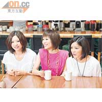 吳若希（左起）、朱紫嬈和冼色麗將同台獻唱，倍感壓力和緊張。
