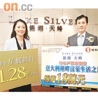 信置劉貴玉(左)表示,銀湖.天峰四房雙套房大戶銷情理想。
