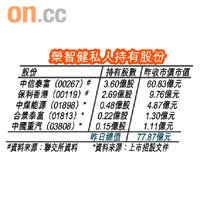 榮智健私人持有股份