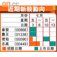 近期新股動向