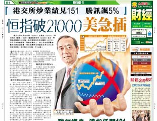 恒指破21000美急插