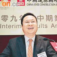 中國建築副主席兼行政總裁周勇稱，擬提升基建投資佔總盈利比重。