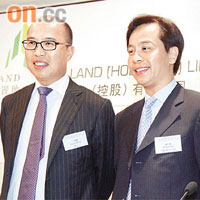 盛高置地主席王偉賢（左）表示，公司未來將重點發展長三角及省會城市。