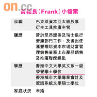 黃紹良（Frank）小檔案