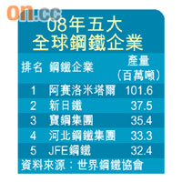 08年五大全球鋼鐵企業