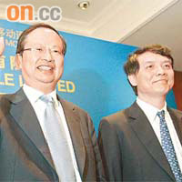 中移董事長王建宙（左）表示，若公司有高層變動，會第一時間公布。