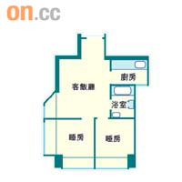 得寶花園  B座2室<br>面積397方呎