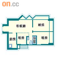 希爾頓中心D座6室<br>面積659方呎