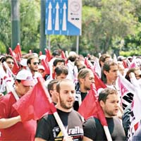 希臘工會周二發動年內第五次大罷工。	【美聯社傳真】