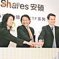 iShares安碩高磊（右）認為，ETF市場今明兩年資產值增幅約30%。