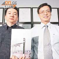 面對中國龐大的廣告市場，奚德（左）及呂季龍（右）都看好信號燈廣告市場，目標年底於內地增建至五千枝信號燈。