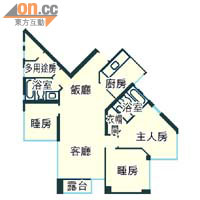 爵士花園  第2座B室<br>面積1,323方呎