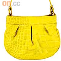 鮮黃色鱷魚壓紋手挽袋 $3,399