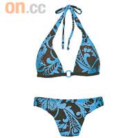 Speedo藍×黑色花圖案Bikini $439（b）