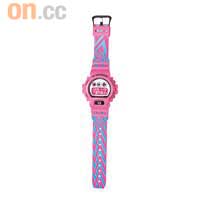 :phunk ×G-Shock DW-6900  （非賣品）粉紅色錶身加上粉藍色花紋形成強烈對比，印花設計暗暗出現:phunk字樣。